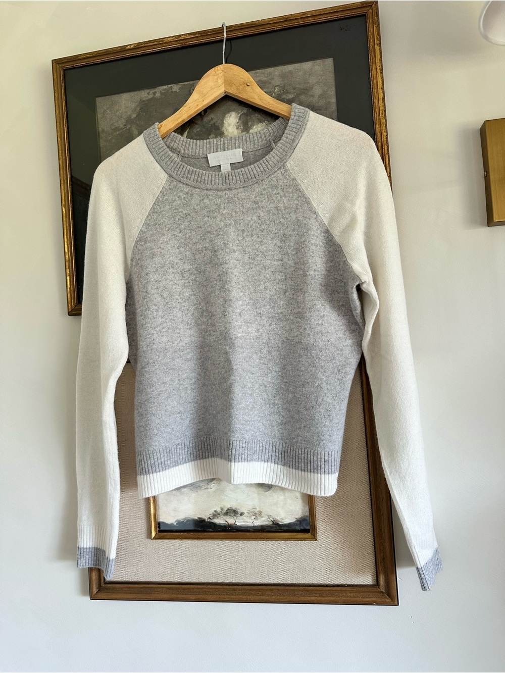 White Label The White Company Baseball Colorblock Pullover Sweater  sz US10